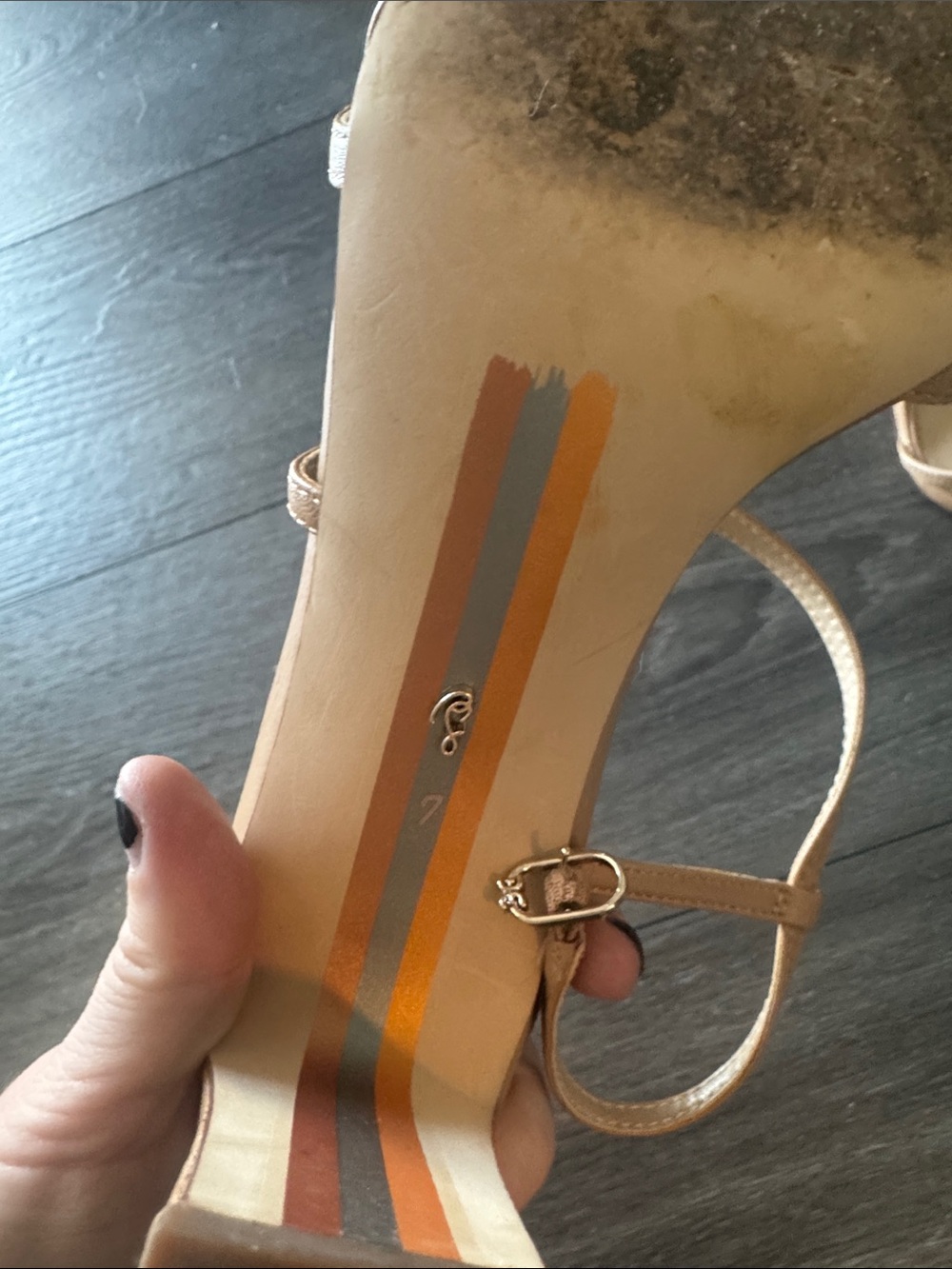 Sam Edelman Elissa block heel strappy size 7 nude color - Picture 8 of 8